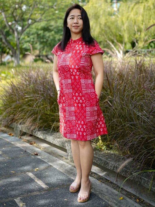 Nimbu Ember Red Women's Cheongsam Dress