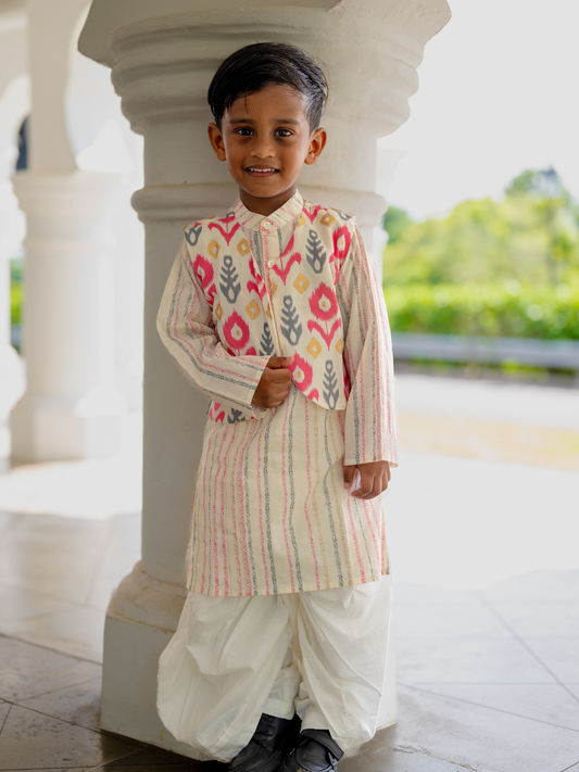 Gul Boys Kurta Dhoti Jacket in Cotton