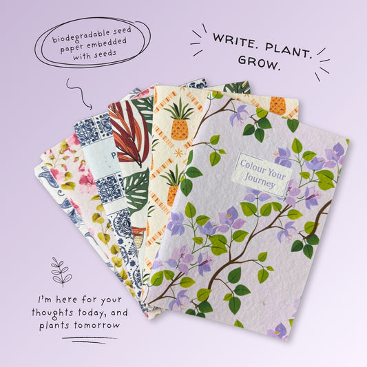 Purple & Pure Plantable Notebook Gift Set - Notebook, Pen & Pencil