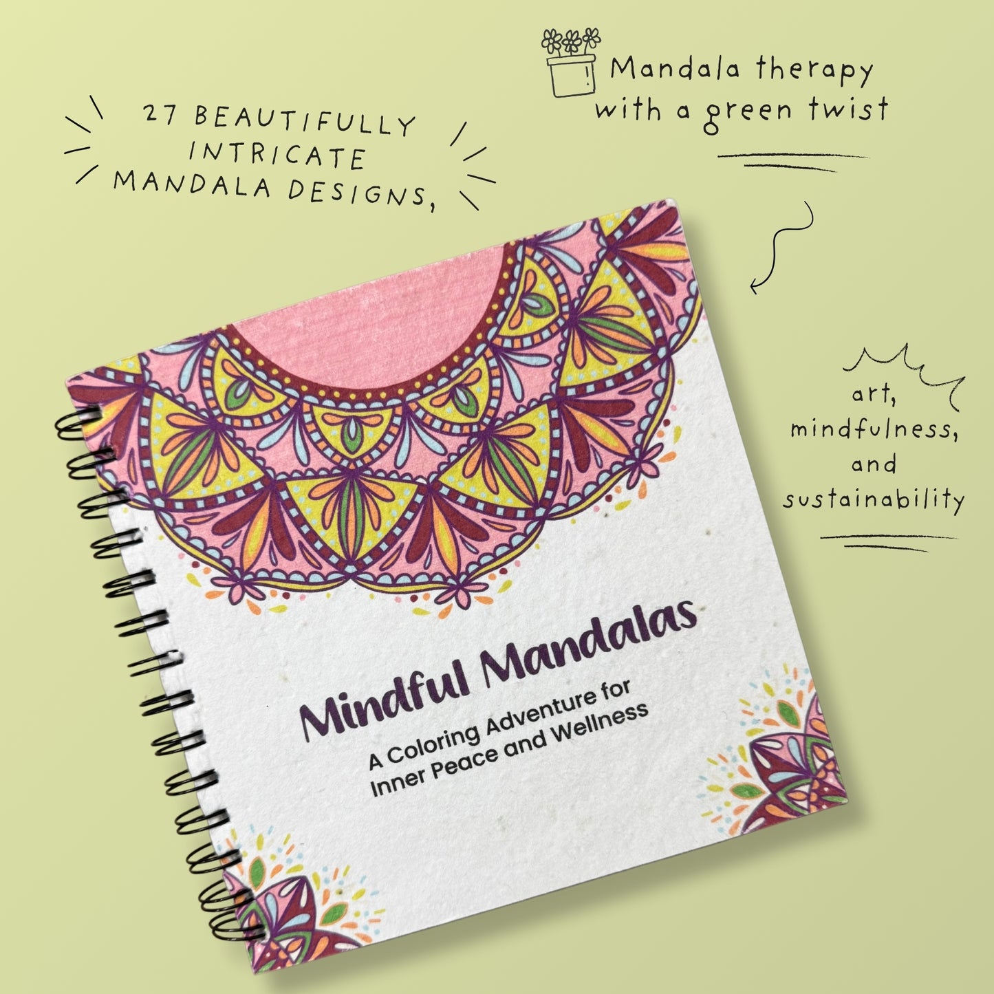 Purple & Pure Plantable Mandala Colouring Book