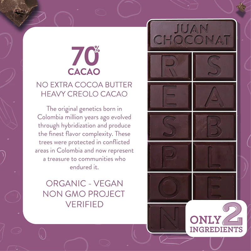 Los Andes Co 70% Dark Chocolate | Available at The Green Collective