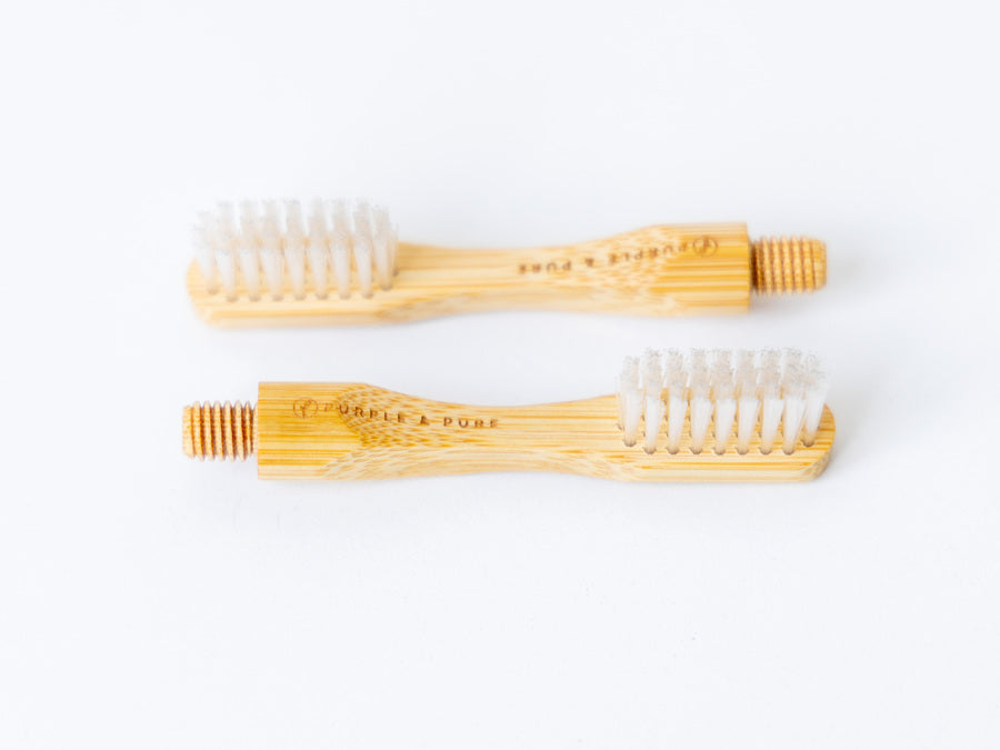 Purple & Pure Bamboo Toothbrush head - Pack of 3