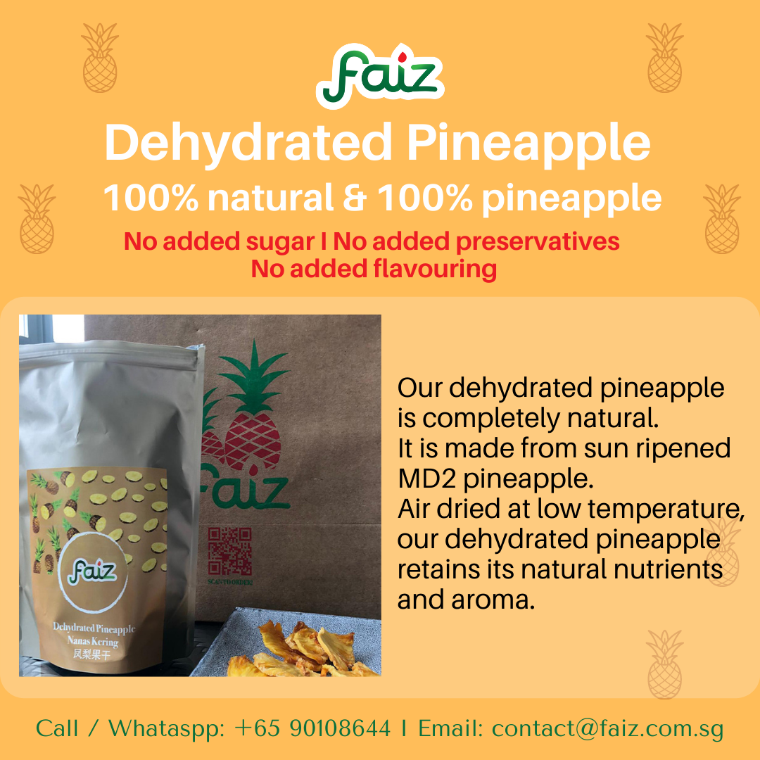 Faiz Dehydrated Pineapple, 3 packets