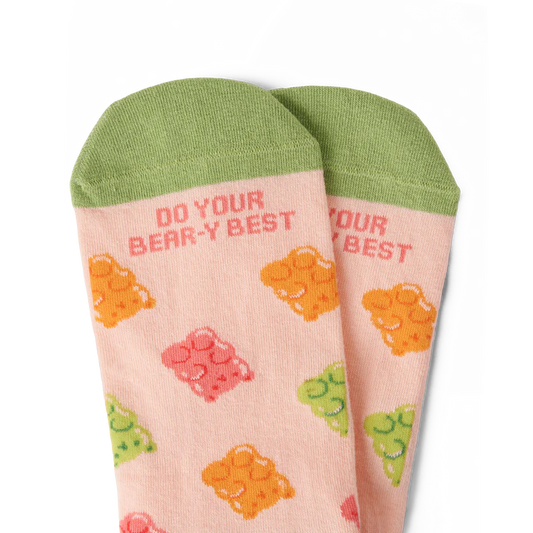 Talking Toes Bear-y Gummy Crew Sock