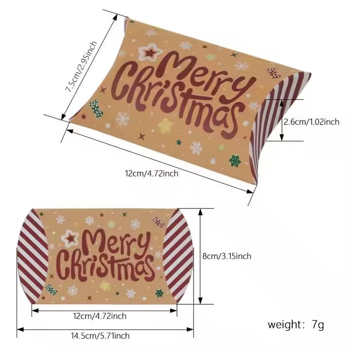 Christmas Small Pillow Boxes ( assorted designs )
