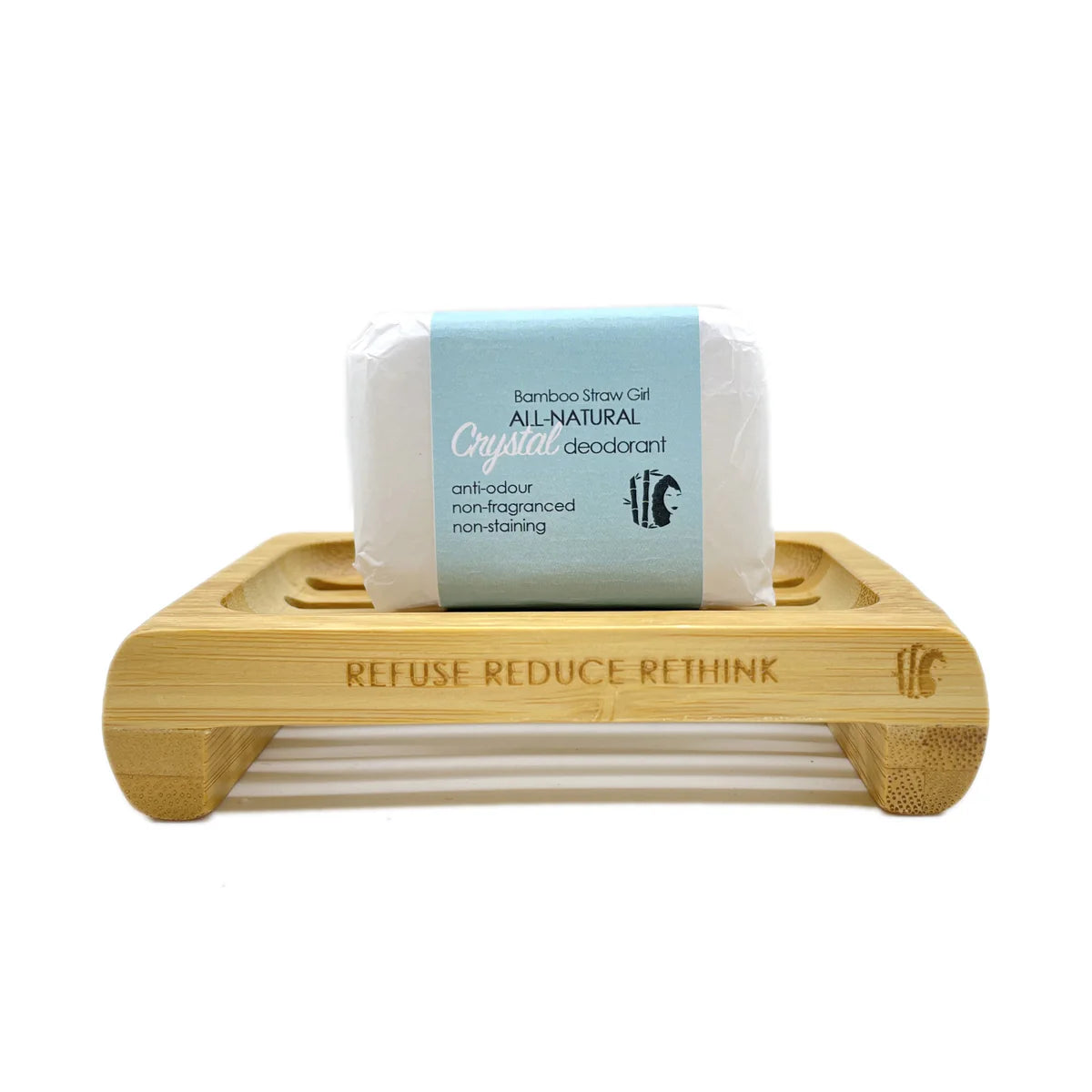 Bamboo Straw Girl Standing Bamboo Soap Dish