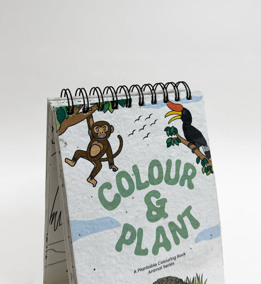 Purple & Pure Plantable Colouring Book for Kids - Zoo Edition