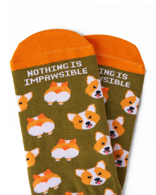 Talking Toes Impawsible Corgi Ankle Sock | Other Accessories | The Green Collective SG