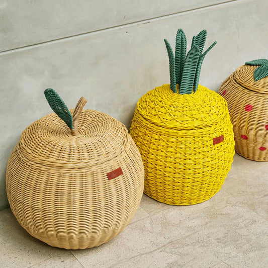 Momiji Pineapple Storage Basket - Medium Yellow