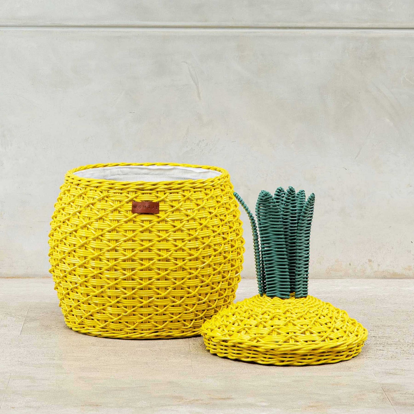 Momiji Pineapple Storage Basket - Medium Yellow