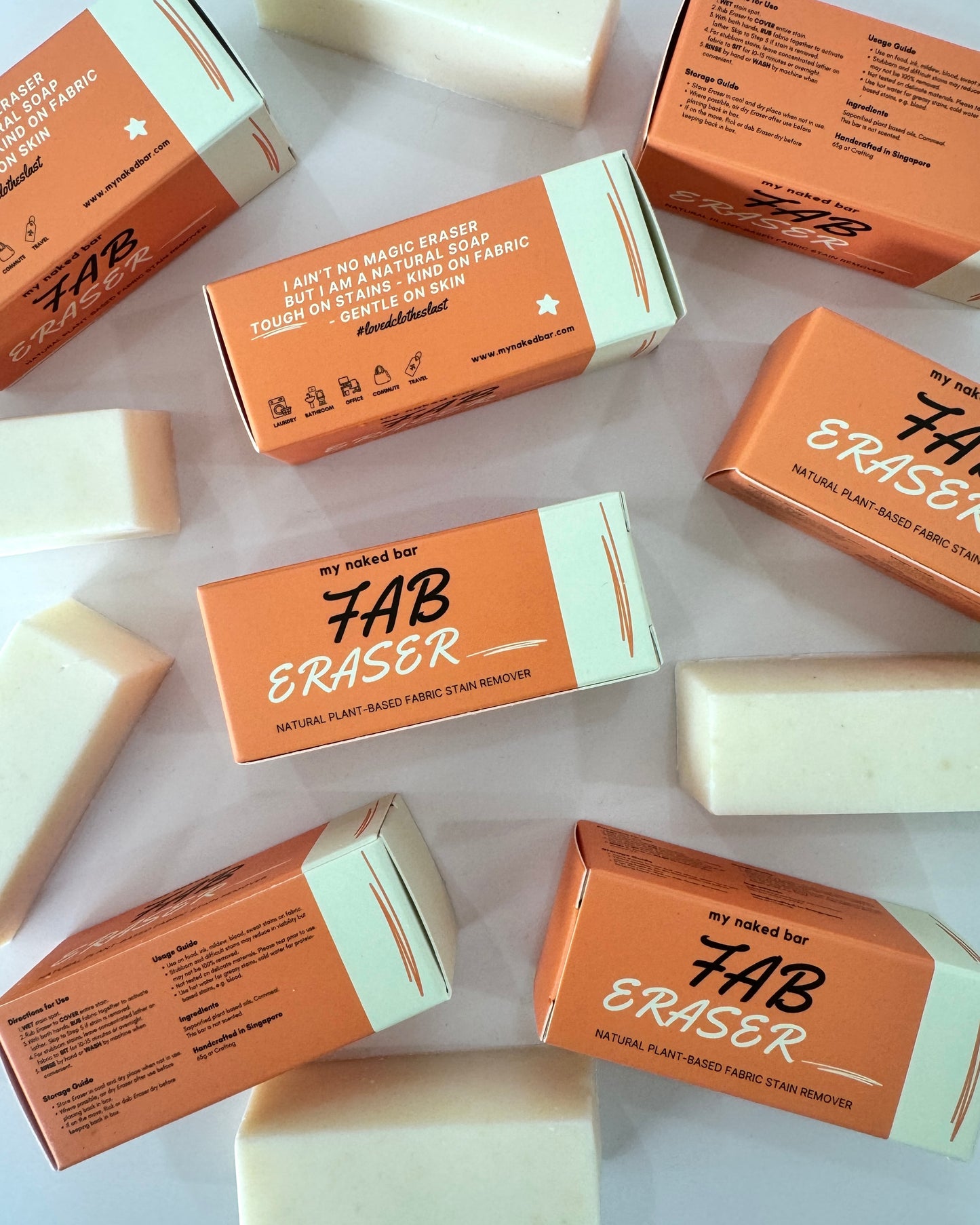 My Naked Bar FAB Eraser in Travel Box - Fabric Stain Remover Soap Bar