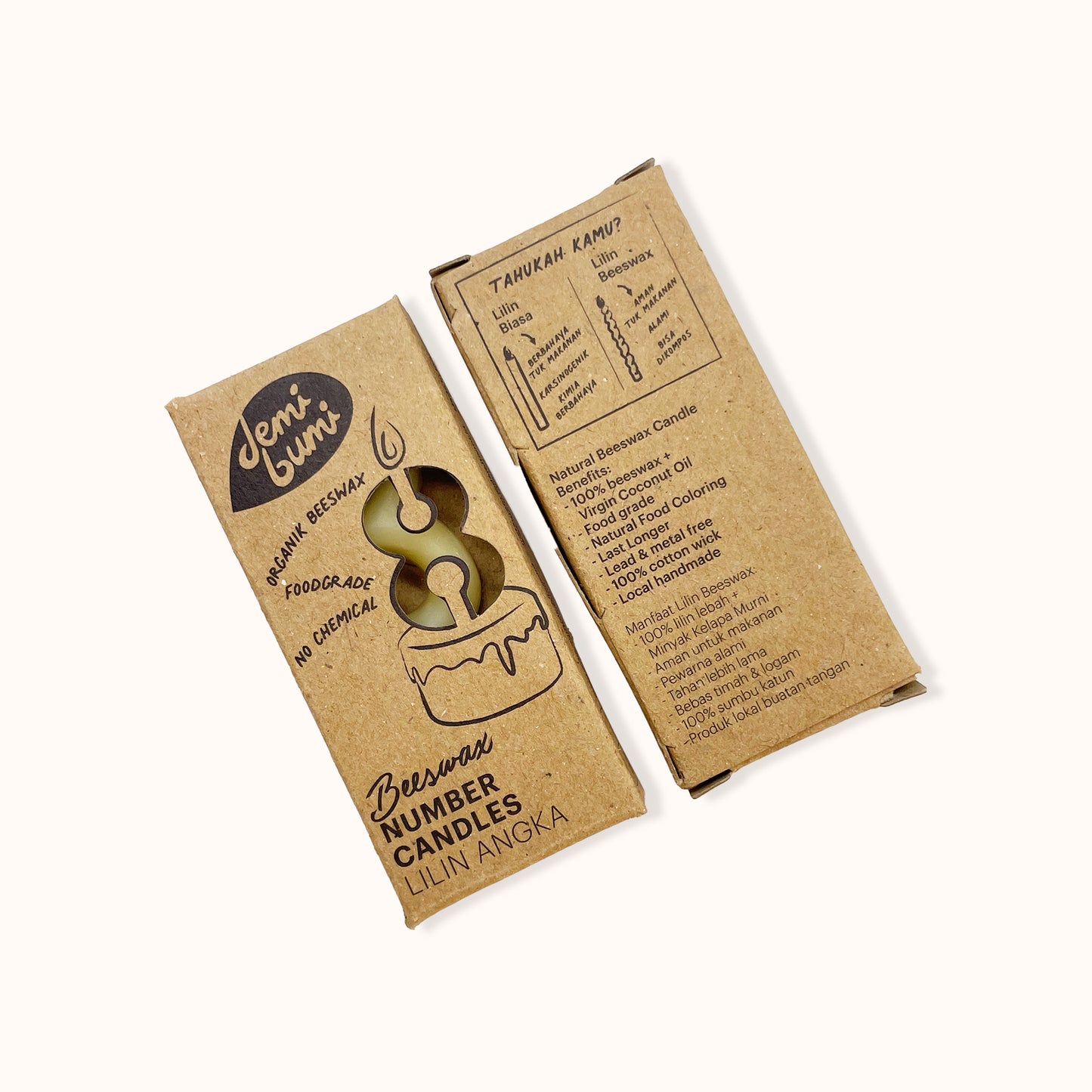 Demibumi Natural Beeswax Number Candle | Home fragrances | The Green Collective SG