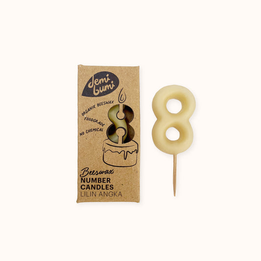 Demibumi Natural Beeswax Number Candle | Home fragrances | The Green Collective SG
