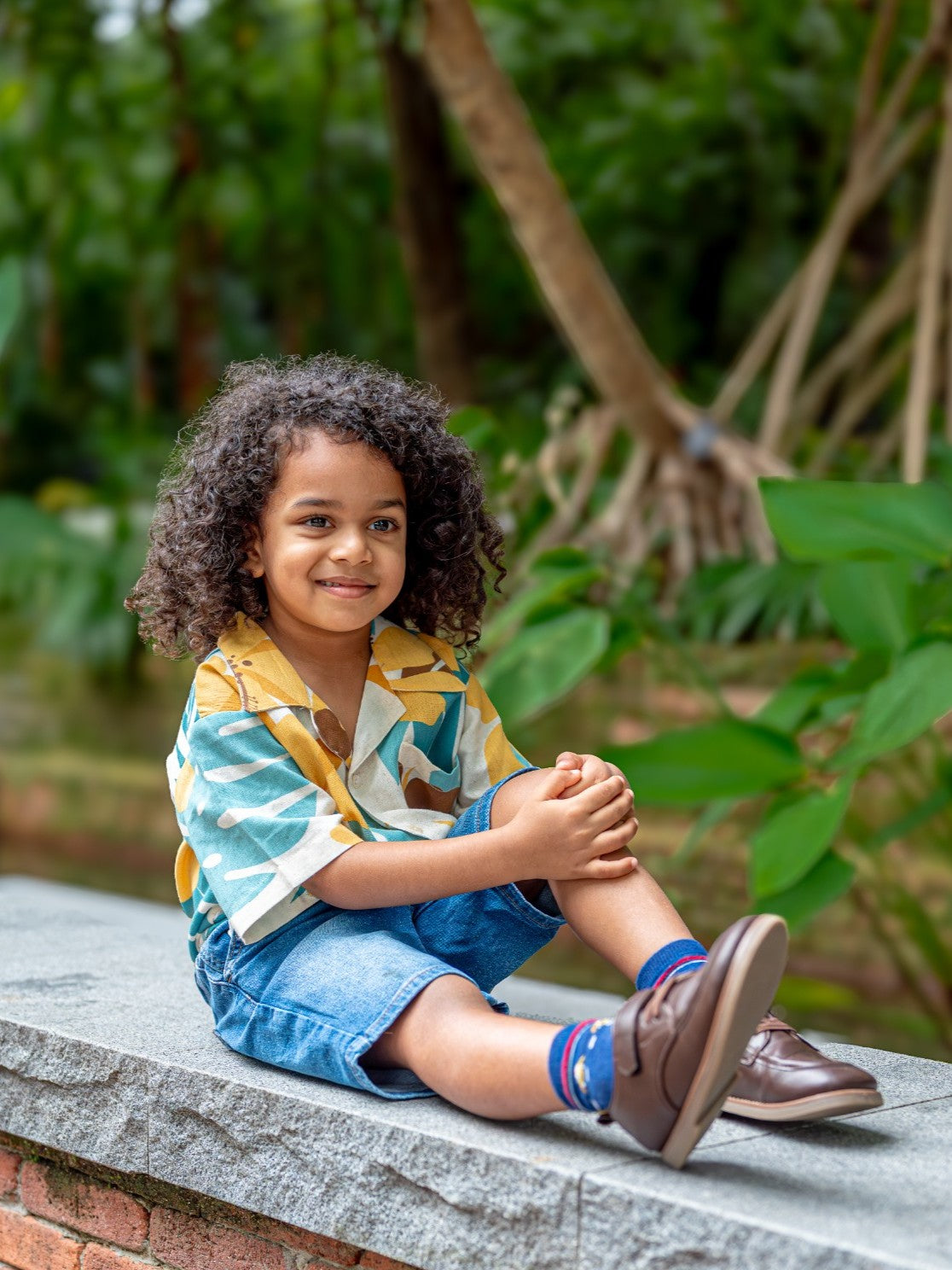 Valeria Beige Kids Shirt in Flex Cotton