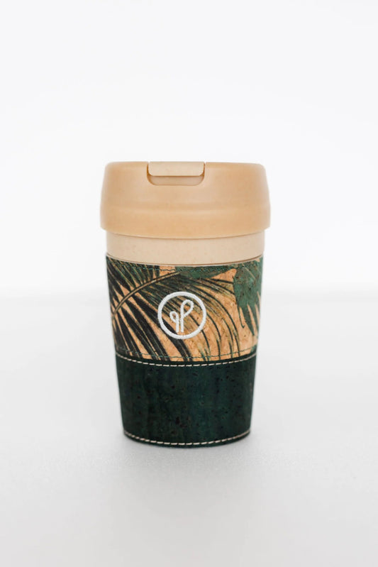 Purple & Pure Eco-friendly Coffee Cup with detachable Cork Sleeve