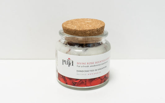 Divine Rose Scented Soy Wax Candle by Puja