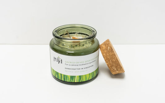 Sacred Grass Scented Soy Wax Candle by Puja