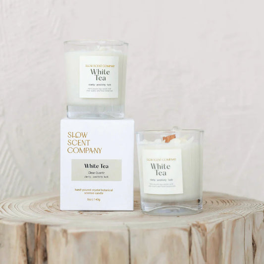Slow Scent Company White Tea Crystal Candle | Home fragrances | The Green Collective SG
