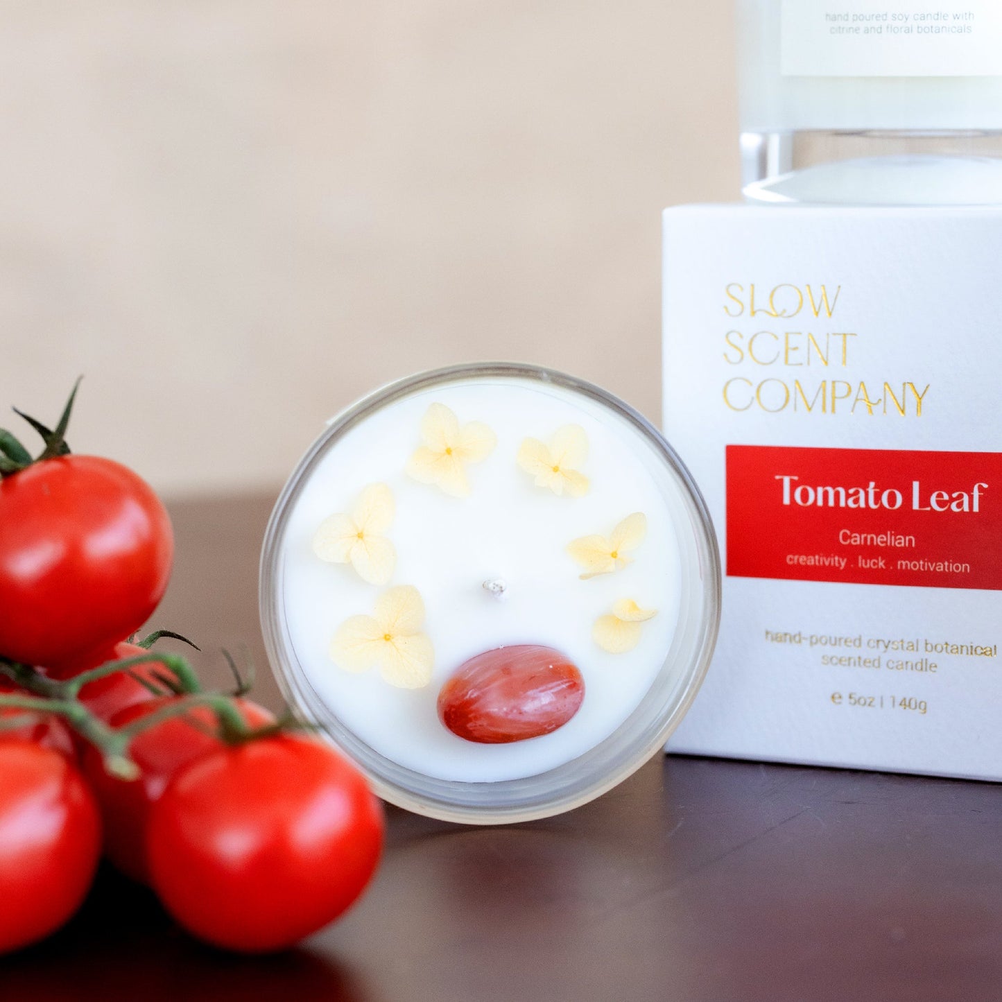 Slow Scent Tomato Leaf Scented Soy Wax Crystal Candle