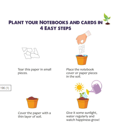 Purple & Pure Keep Growing Plantable Seed Notebook and pencils set