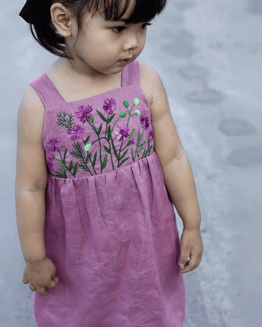 The Purestitch Lavender Bloom Dress for Girls