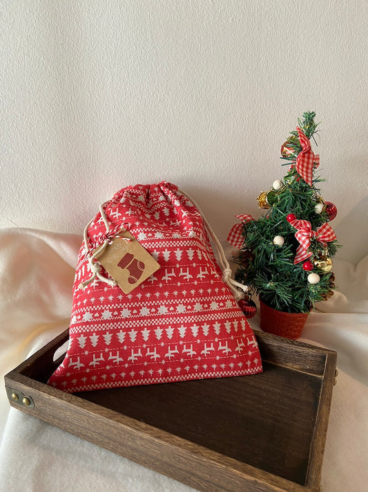 X'mas Gift Pouch - Red (Large)