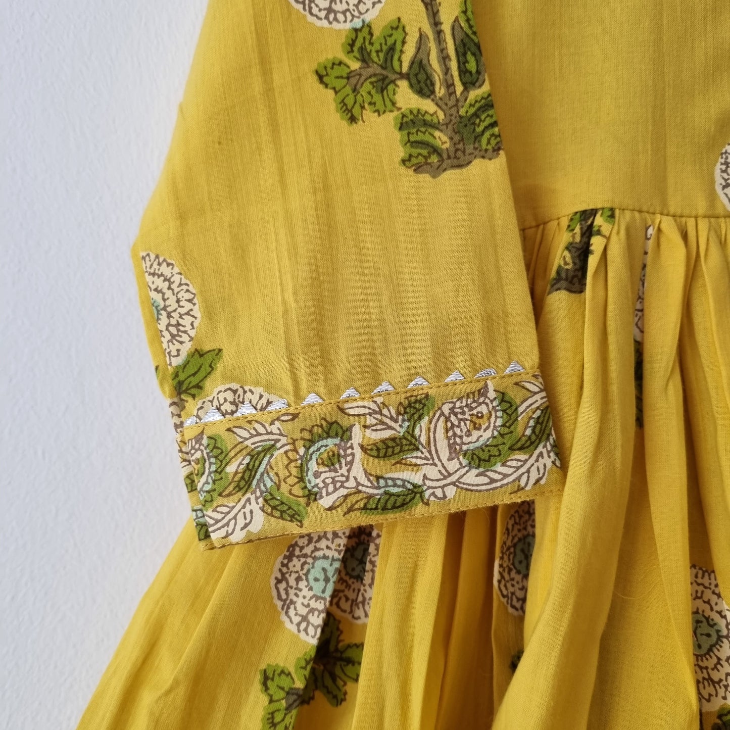 Nimbu Yellow Floral Anarkali with Matching Salwar