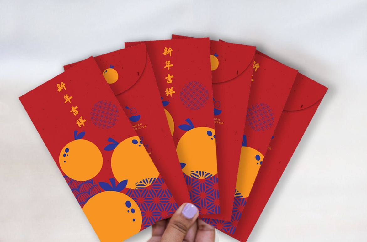 Purple & Pure Plantable & Eco-friendly Ang Bao / Red Packets (Set of 6)