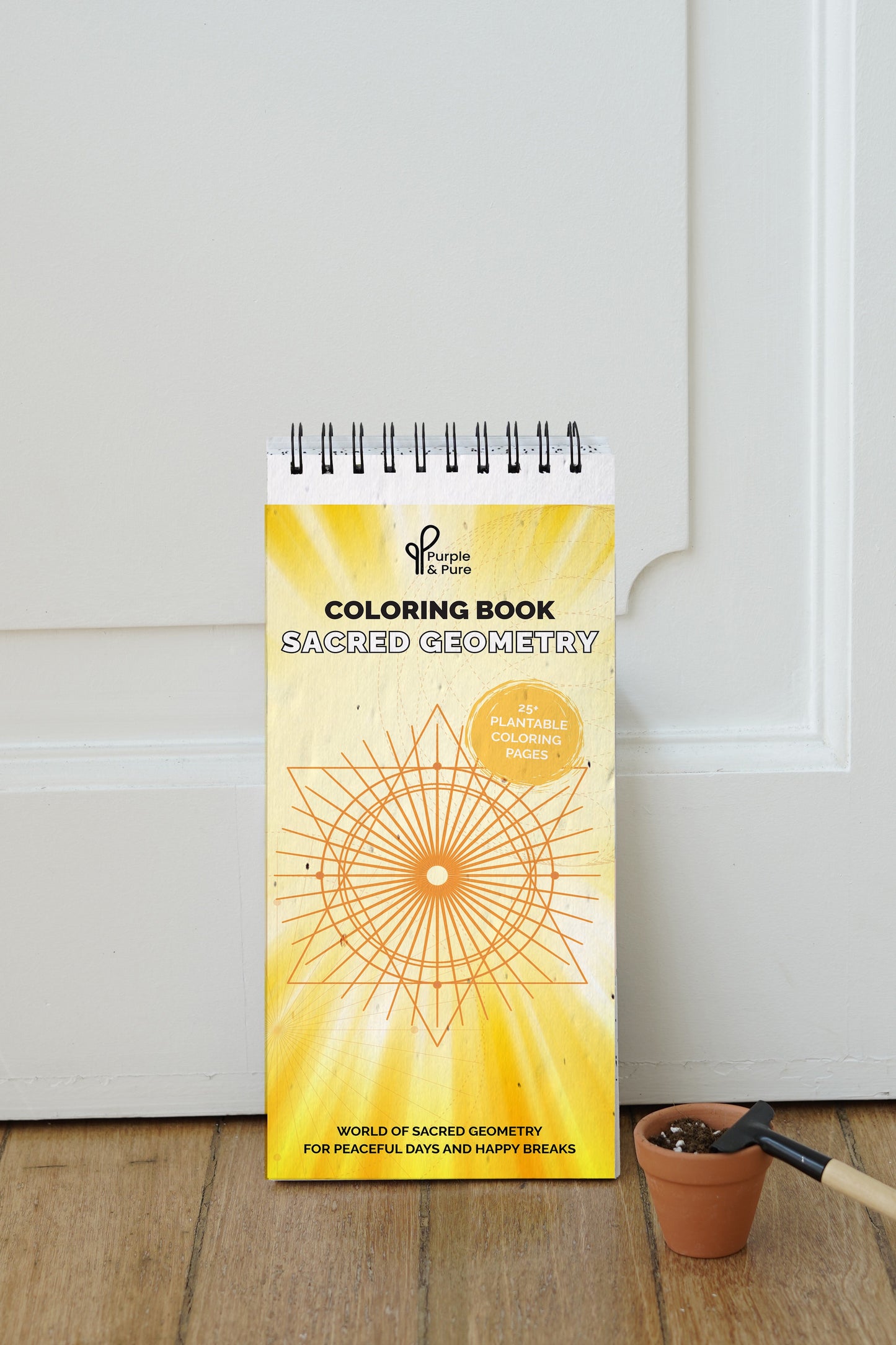 Purple & Pure Sacred Geometry Plantable Colouring book