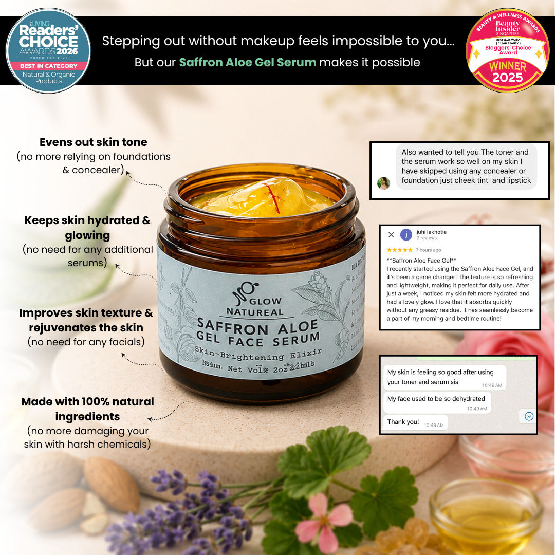 Glownatureal Saffron Aloe Gel Face Serum – Brightening & Hydrating Facial Serum