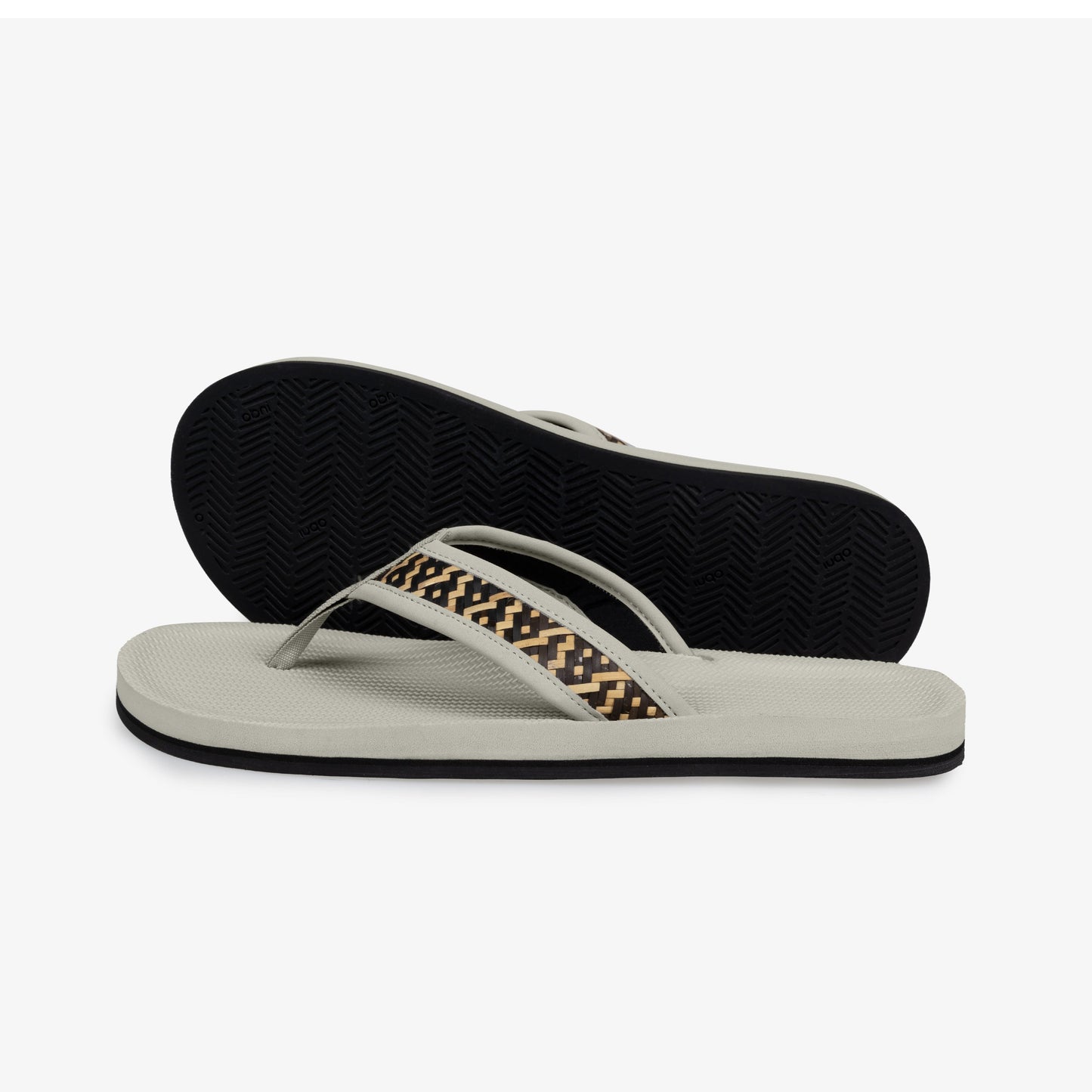 Indosole Handep Womens Flip Flops Handmade Artisan Weave Sea Salt/Gegatas