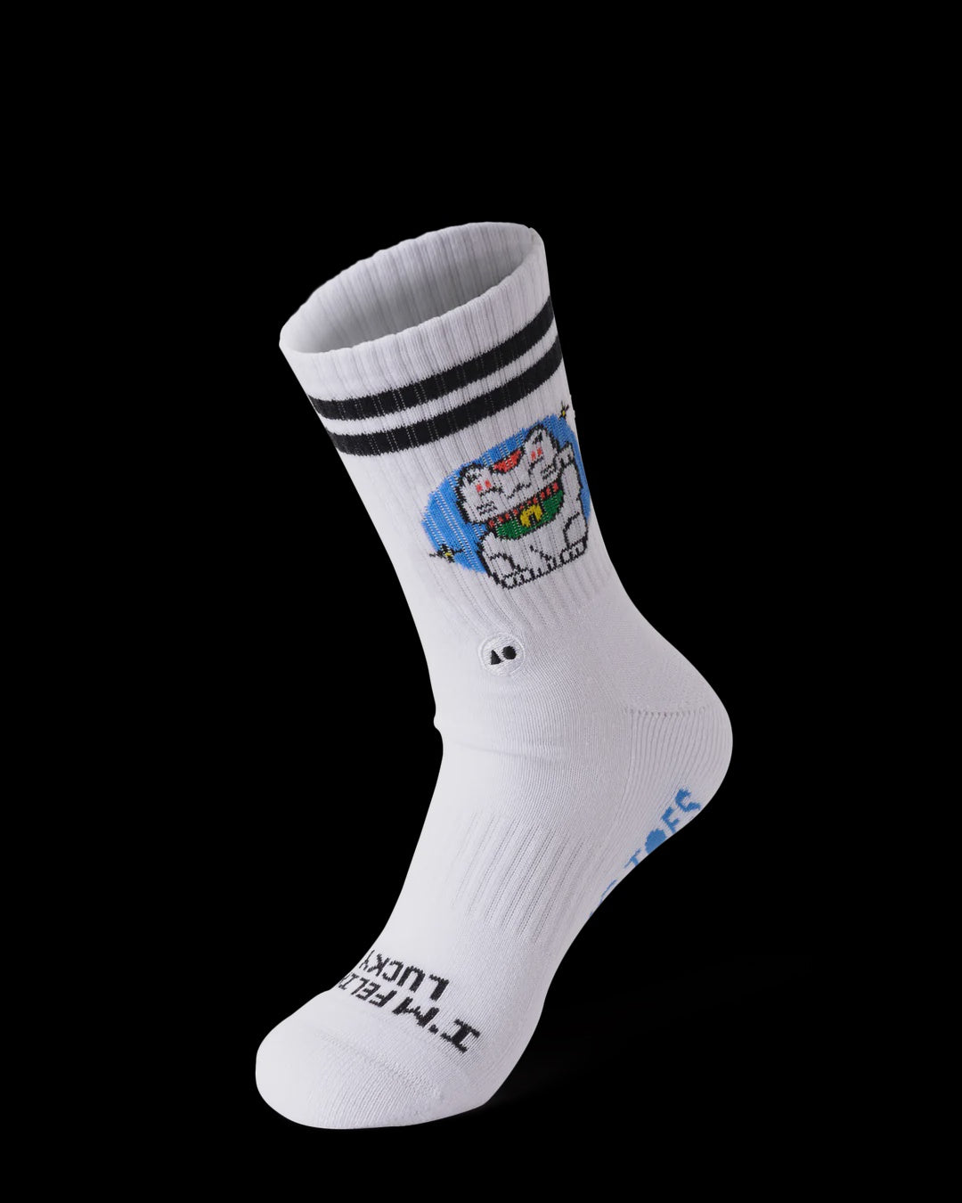 Talking Toes Fortune Feline Athletic Crew Sock | Socks | The Green Collective SG
