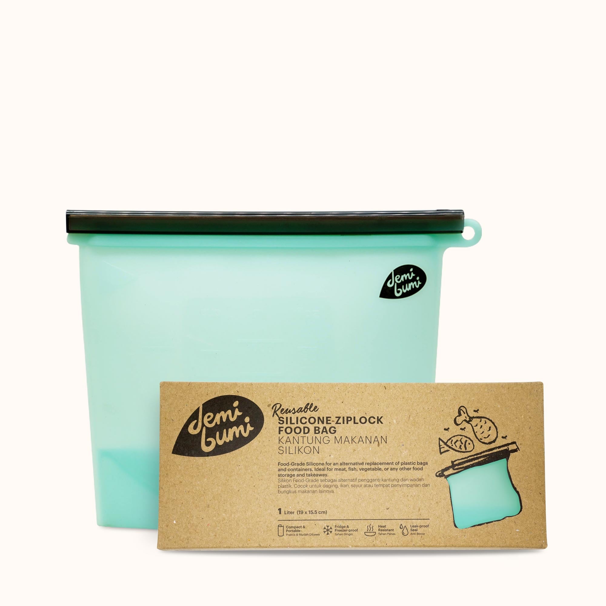 Demibumi Ziplock Pouch 1L Blue | Get it at The Green Collective