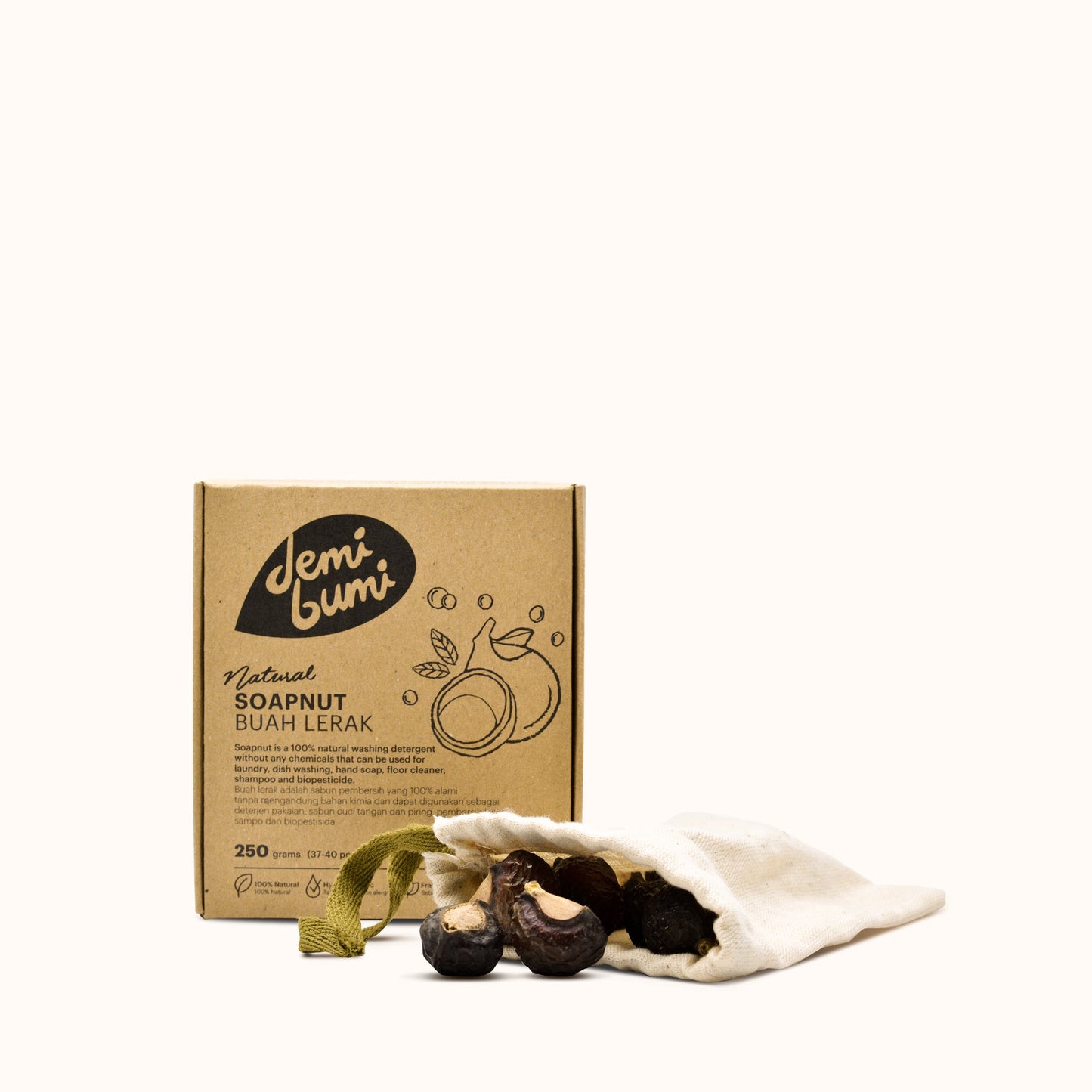 Demibumi Soap Nut 250g & Pouch | Available at The Green Collective