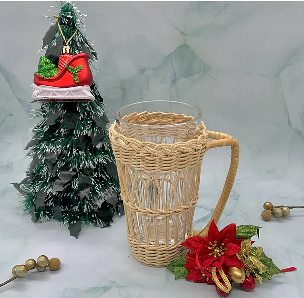 Bamboo Basket Glass Mug | Tableware | The Green Collective SG
