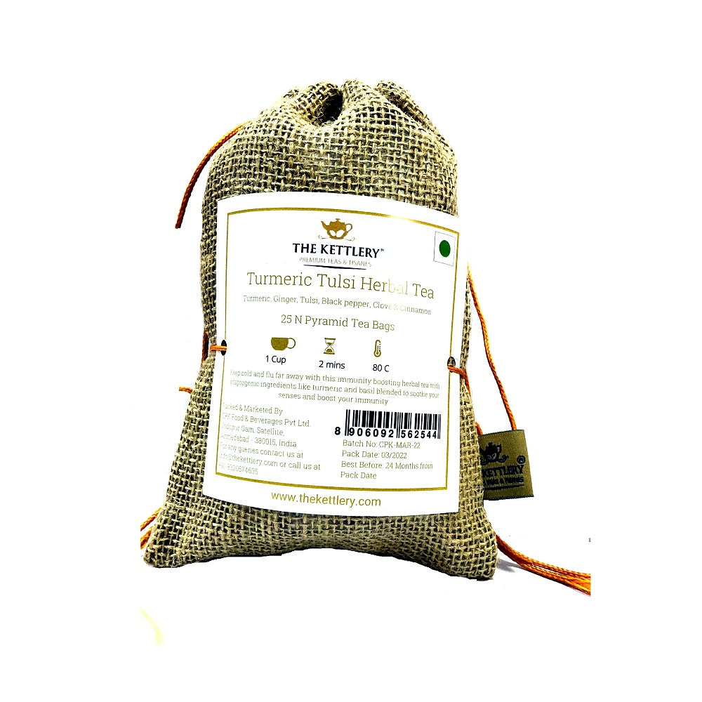 Turmeric Tulsi Herbal Tea Bags (Pack of 25)