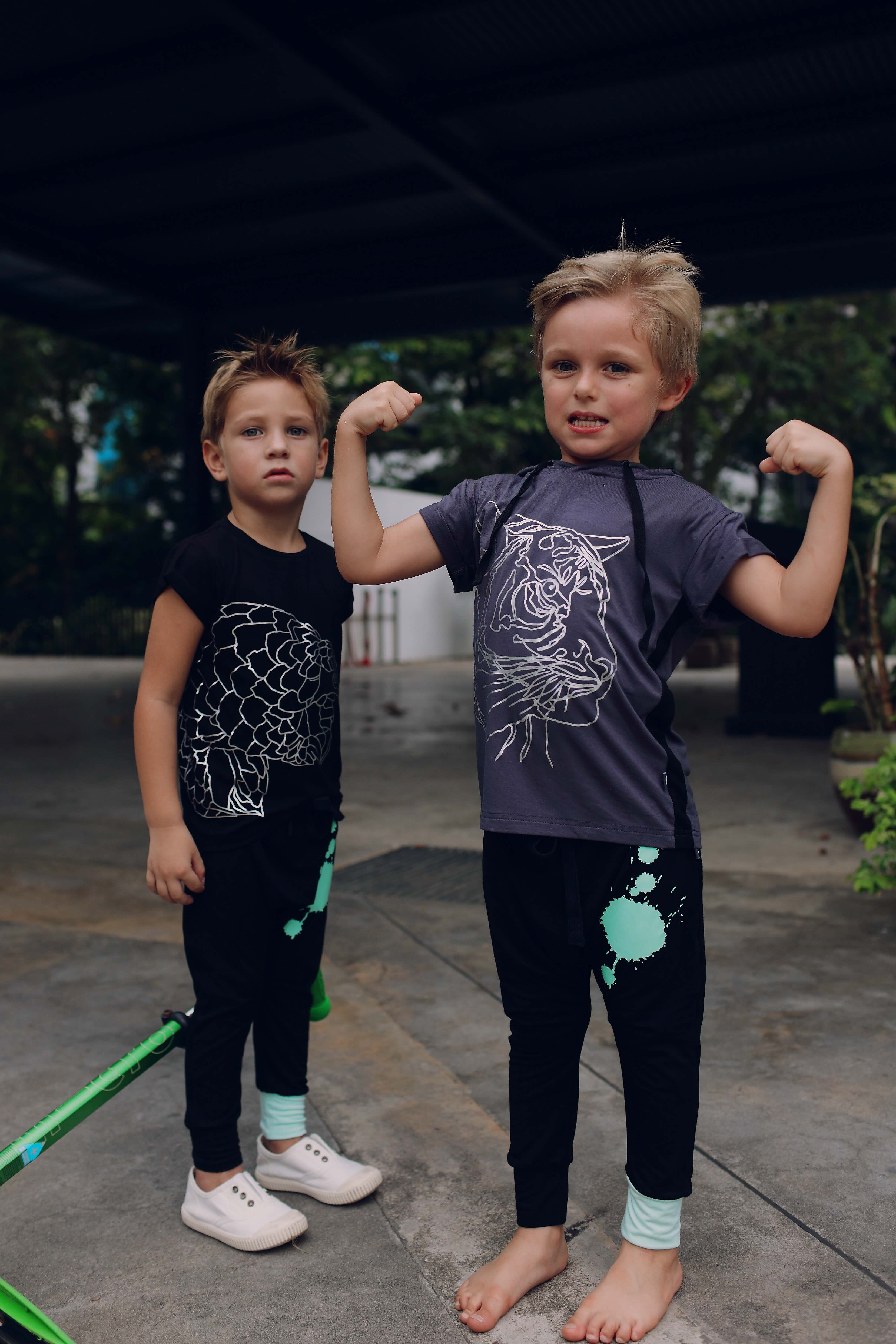 ikkikidz Tiger Hoodie T-shirt | kids Fashion | The Green Collective SG