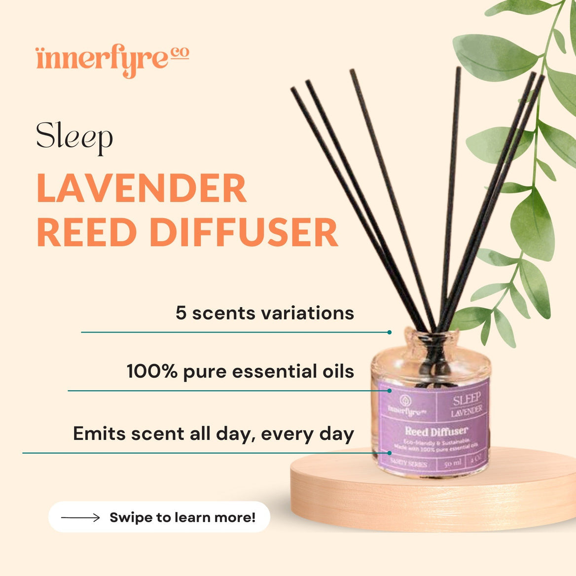 Sleep - Lavender Reed Diffuser by Innerfyre 50ml