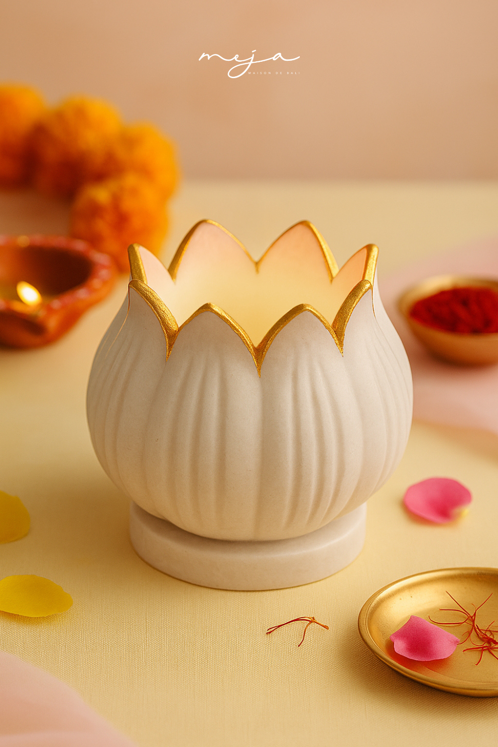 The Eclat Marble Votive Holder by Meja