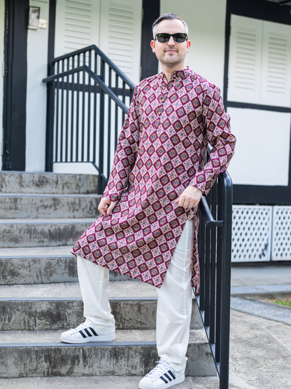 Tara Purple Men's Kurta Pajama Set