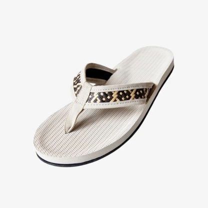 Indosole Handep Mens Flip Flops Handmade Artisan Weave Sea Salt/Gegatas