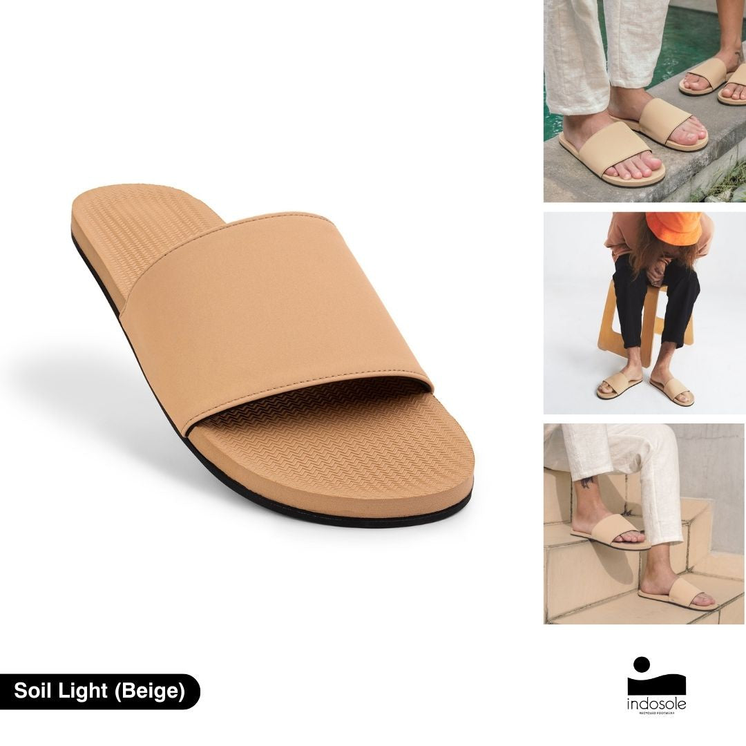 Indosole ESSNTLS Men’s Slides Sandals With Arch Support & Extra Grip