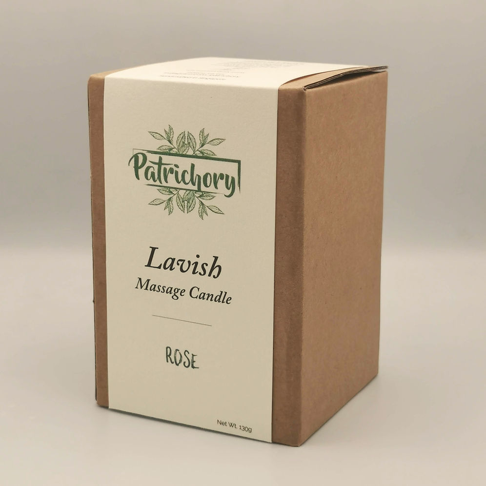 Patrichory Lavish Rose Massage Candle and Wood  Massager - Aromatherapy Body Oil Candle