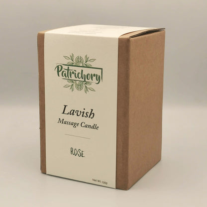 Patrichory Lavish Rose Massage Candle and Wood  Massager - Aromatherapy Body Oil Candle