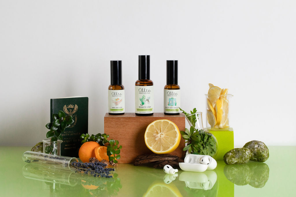 Ollie Travel Essentials - Mosquito Repellent, Hand Sanitizer & Toilet Seat Sanitizer