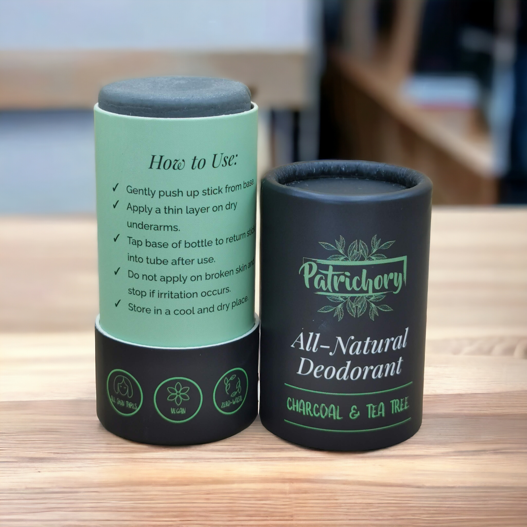 Patrichory Natural Deodorant Charcoal & Tea Tree
