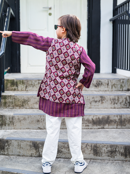 Tara Boys Kurta Pajama Jacket