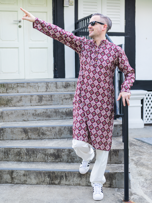 Tara Purple Men's Kurta Pajama Set