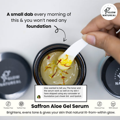 Glownatureal Saffron Aloe Gel Face Serum – Brightening & Hydrating Facial Serum