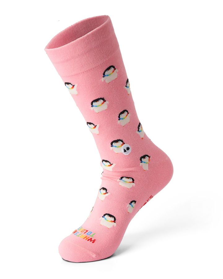Talking Socks Talking Toes Pride Penguin Crew Sock